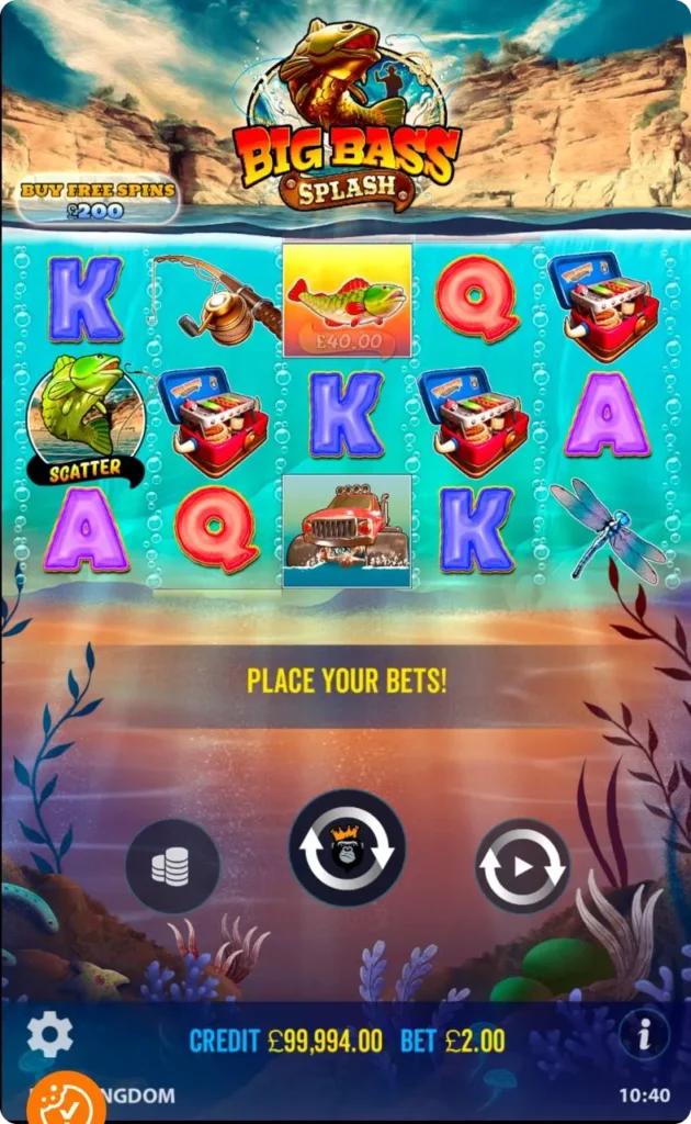 Big Bass Splash slot online gameplay screen