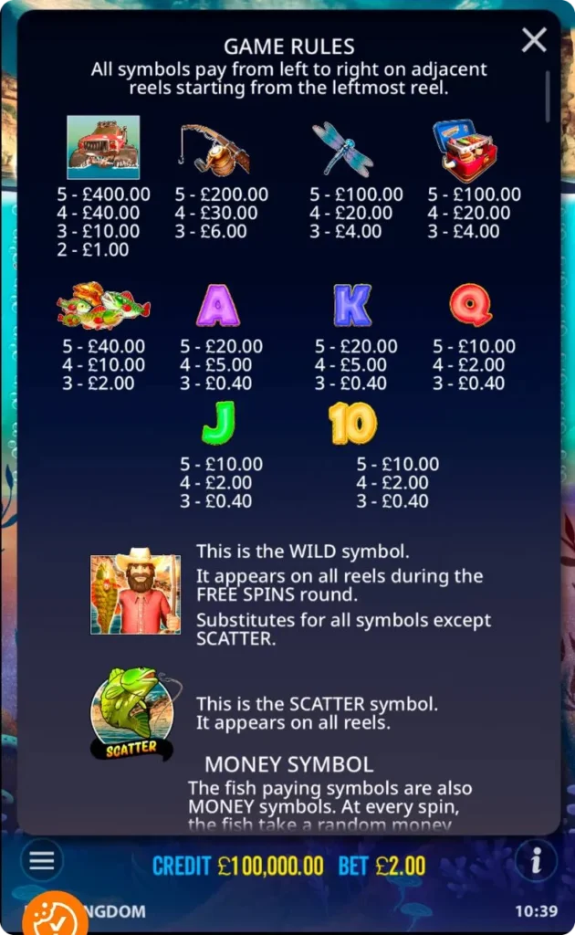 Big Bass Splash slot Wild and Scatter symbols