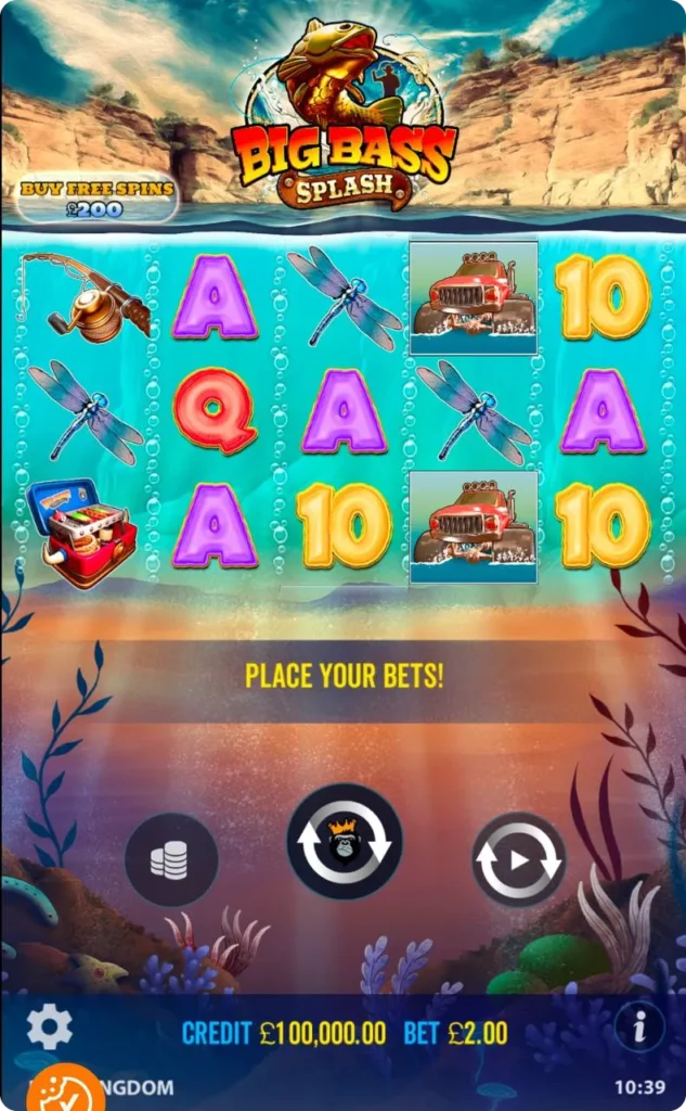 Big Bass Splash UK mobile version interface